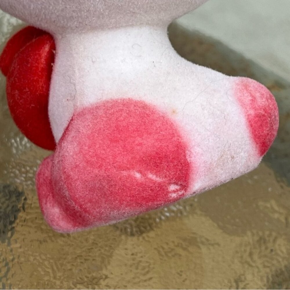 Vintage Blow Mold Flocked Red & White Panda Bear Ornaments Set of 2 - Picture 2 of 15